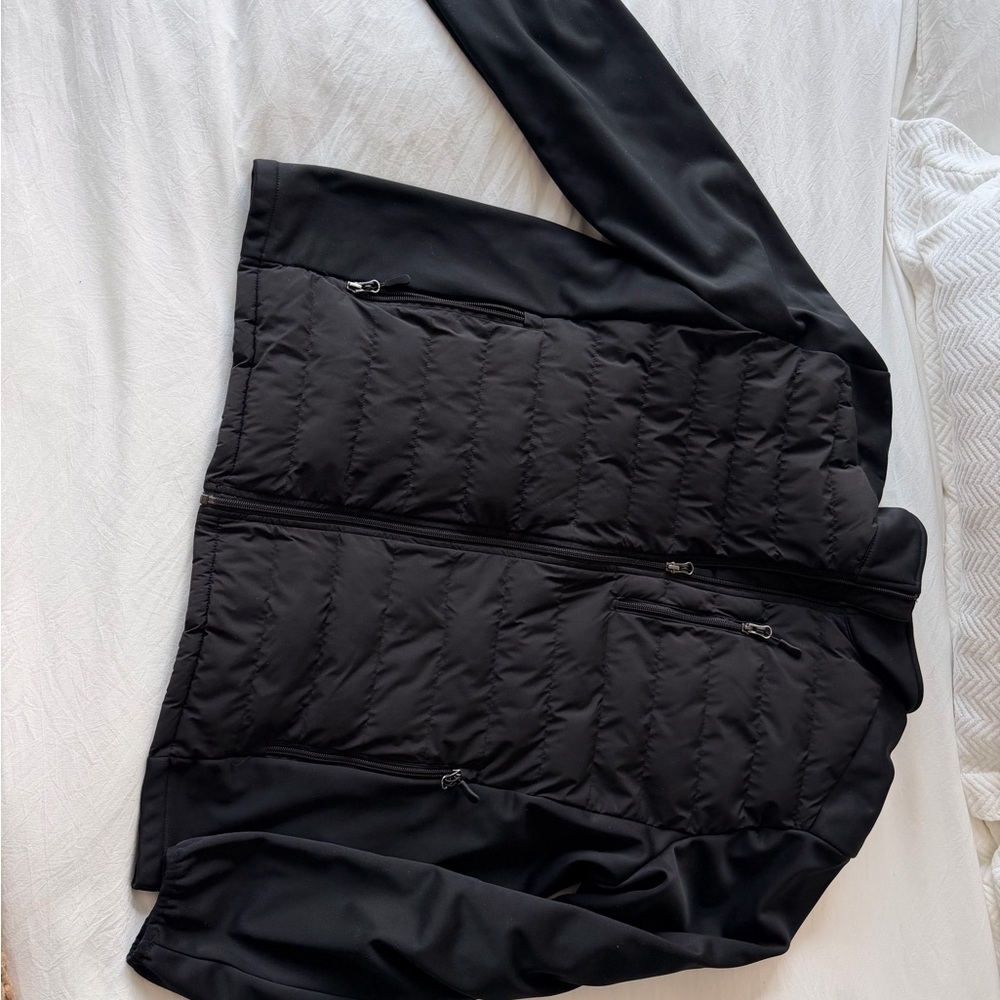 32 Degrees Black Quilted Hybrid Bomber Jacket
